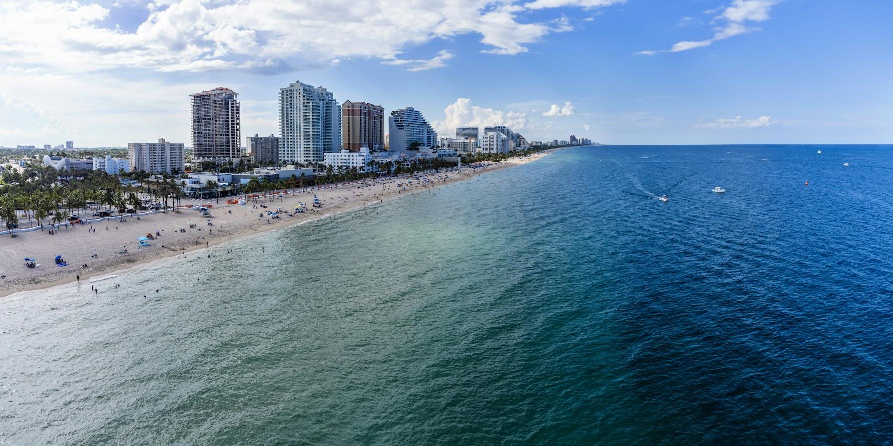 Fort Lauderdale beach and skyline from above
