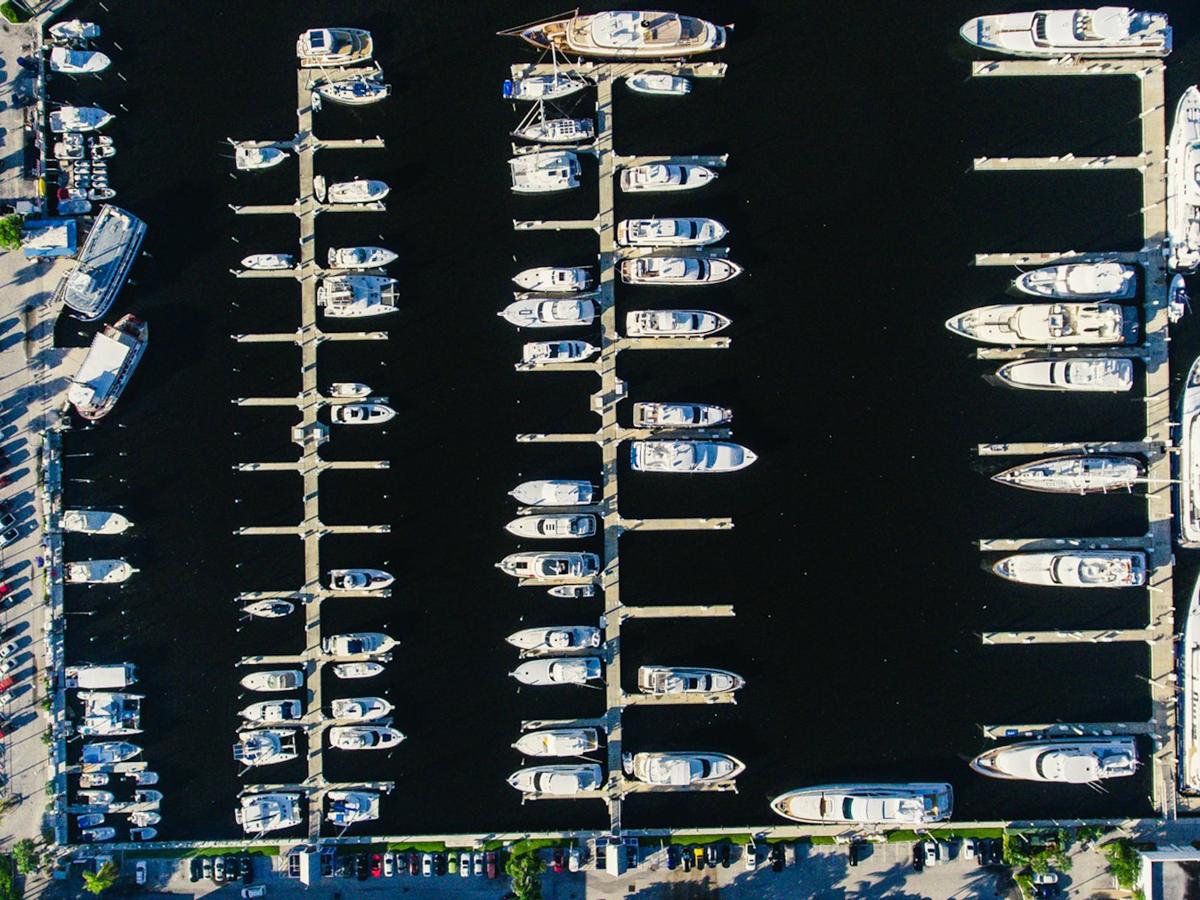 Yachts docked at a Fort Lauderdale marina