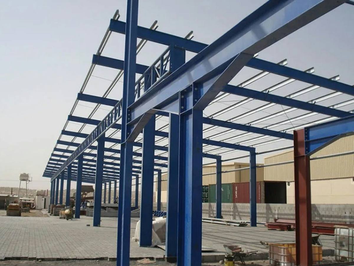 Steel framework of a building under construction
